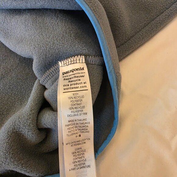 EUC Patagonia Microdini 1/2 Zip Fleece Pullover Large Plume Grey - Picture 9 of 10